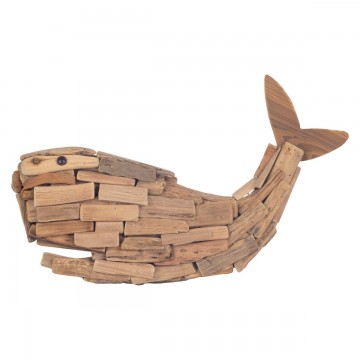 Ballena decorativa de madera